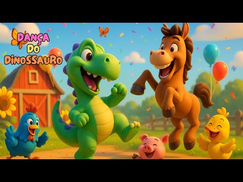 Dança do Dinossauro | Canção dos Bichinhos Divertidos da Fazenda | 1 Hora de Música Infantil