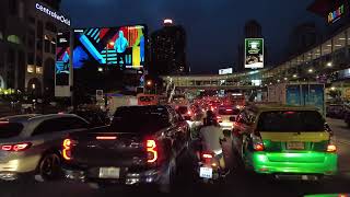 【🇹🇭 4K】Bangkok Evening Drive - Motorcycle Trip in Downtown Bangkok, Thailand (2022)