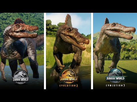 Jurassic World Evolution 1 vs 2 vs 3 – Spinosaurus Comparison | The Evolution of a Legend!