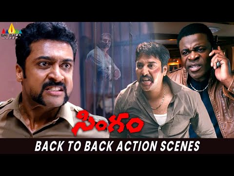 Singam Movie Back to Back Action Scenes | Suriya | Anushka | Hansika | Telugu Movie Scenes