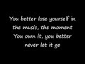 Lose Yourself By Eminem Lyrics CLEAN