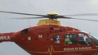 preview picture of video 'MIDLANDS AIR AMBULANCE HELICOPTER STRENSHAM BASE TAKE OFF & LANDING'