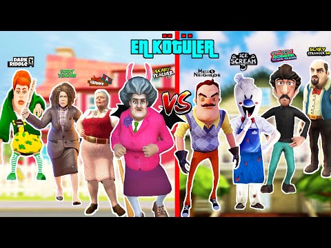 EN KÖTÜ KIZLAR vs ERKEKLER KAPIŞMASI 😱 Hello Neighbor - Dark Riddle - Scary Teacher Challenge
