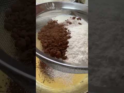 Sifting flour  and cocoa