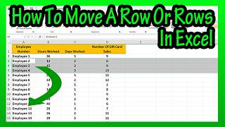 How To Quickly Move A Row Or Multiple Rows Up Or Down In Excel Explained