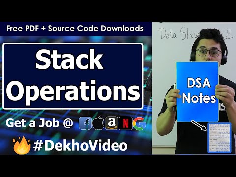 Push Pop and Other Operations in Stack Implemented Using an Array