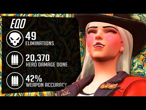 EQO is DOMINATING AS ASHE! 49 ELIMS! POTG! [ OVERWATCH 2 SEASON 4 TOP 500 ]