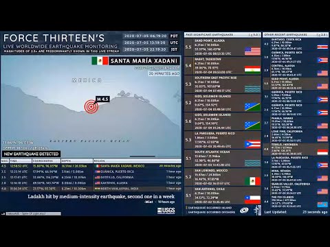 2020-07-05 12:58:52 UTC | M 4.5 - Santa María Xadani, Mexico | Force Thirteen Earthquakes