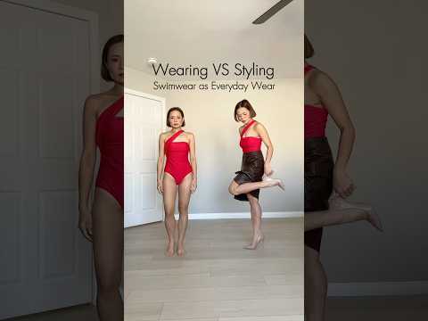 Wearing VS Styling - Red Swimsuit ❤️ #shorts