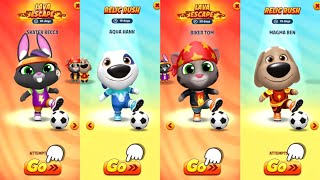 Talking Tom Gold Run Aqua Hank vs Magma Ben vs Skater Becca vs Biker Tom Gameplay