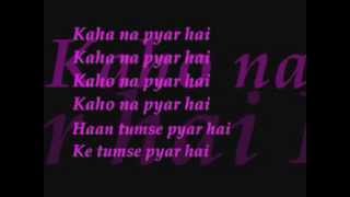 kaho na piyar hai lyrics - YouTube