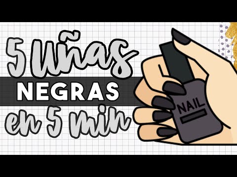 ¡EN 5 MINUTOS! · 5 UÑAS NEGRAS FÁCILES 🖤