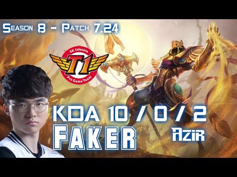 SKT T1 Faker AZIR vs MALZAHAR Mid - Patch 7.24 KR Ranked