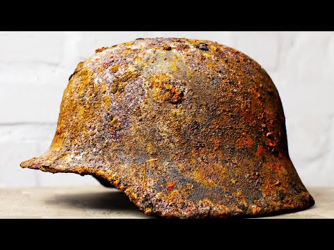 Very Rusty WW2 German Helmet Restoration and Preservation