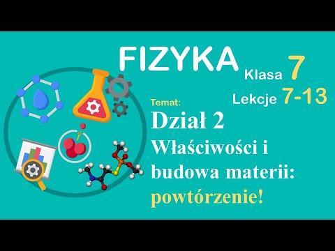 Fizyka klasa 7 dział 2: Właściwości i budowa materii - lekcja powtórzeniowa.