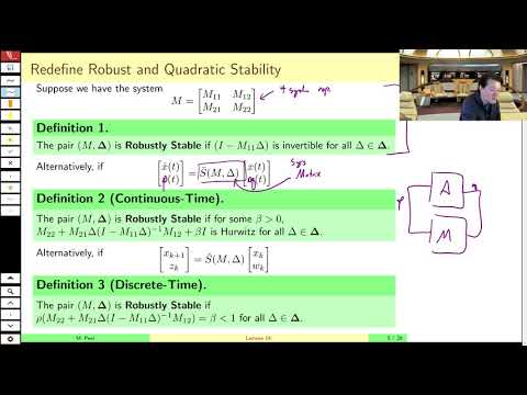MAE509 (LMIs in Control): Lecture 14, part A - The S-Procedure and Quadratic Stability using the LFT