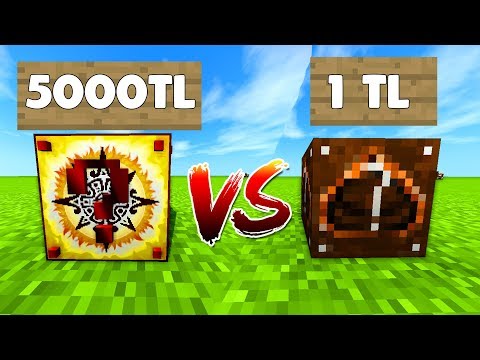 5000 TL VS 1 TL ŞANS BLOKLARI - Minecraft