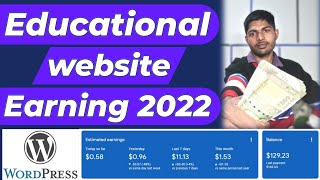 AdSense earning proof 2022 from educational website on wordpress in Hindi (Blogging site income)