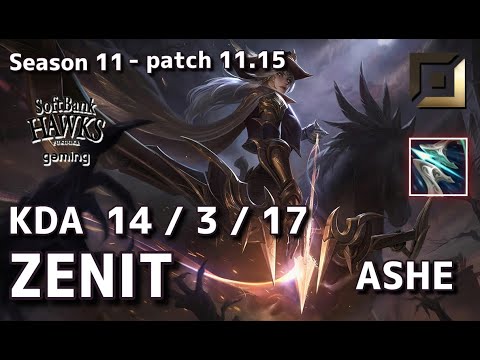 【韓国サーバー/M1】SHG Zenit アッシュ(Ashe) VS ジン(Jhin) BOT - Patch11.15 KR Ranked【LoL】