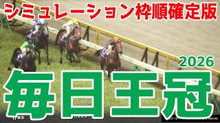 【毎日王冠2026】シミュレーション枠順確定版  今年の皐月賞2着馬リアライズシリウスは1枠2番、今年の皐月賞3着馬ライヒスアドラーは3枠6番！天皇賞秋へのステップを徹底攻略する！！