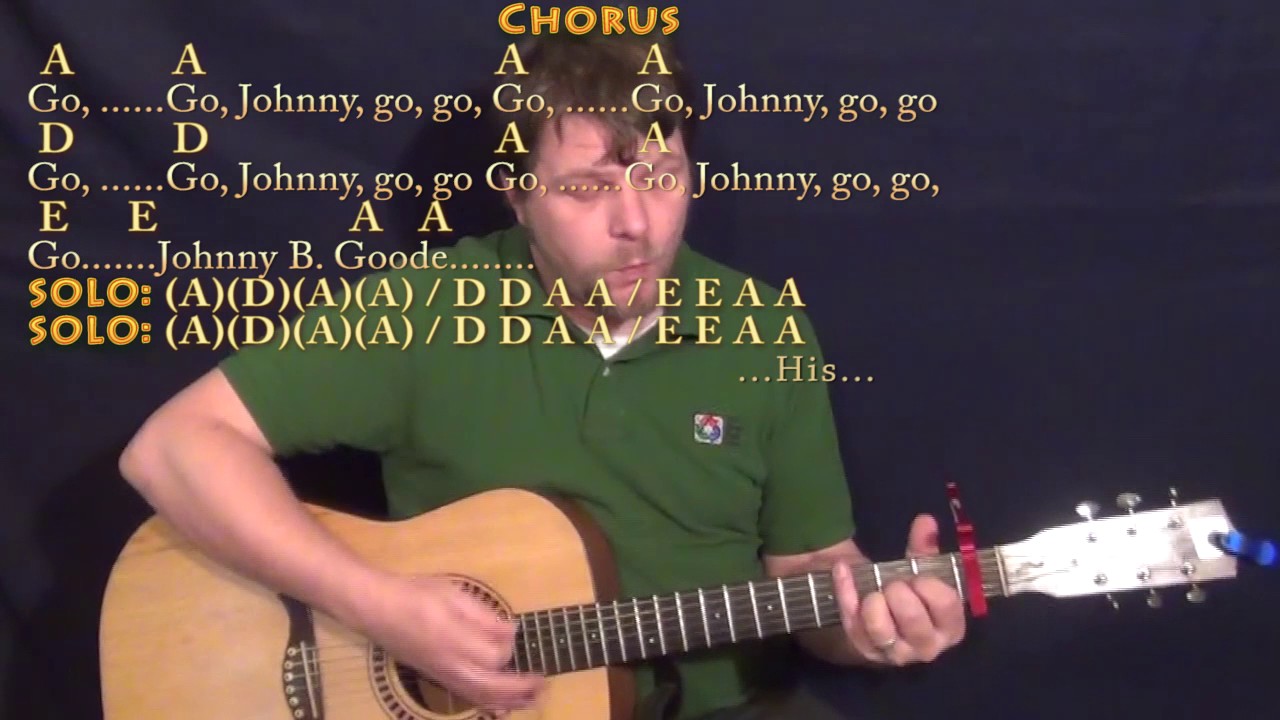 Johnny B. Goode (Chuck Berry) Strum Guitar Cover Lesson with Chords/Lyrics - Capo 1st