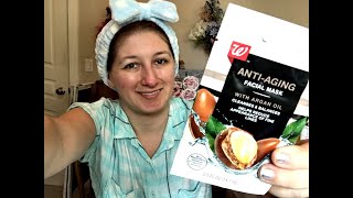 Review - Walgreens Anti-Aging Facial Mask with Argan Oil
