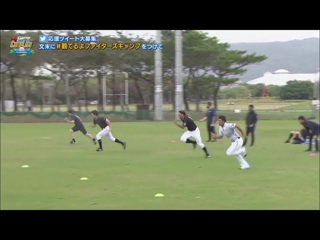 【ファイターズ春季キャンプ】ファイターズ・野手も投手も!! 午前中からハードなシャトルラン!! 2021/2/12