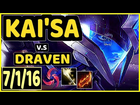 XDSMILEY (KAI'SA) vs DRAVEN - 7/1/16 KDA BOTTOM ADC GAMEPLAY - EUW Ranked GRANDMASTER