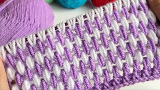 Beautiful Tunisian Crochet 💜🤍 Baby Blanket Idea