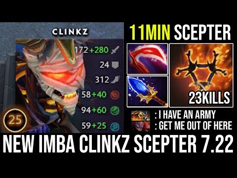 NEW Imba Clinkz First ITEM Scepter - WTF Summon Invis Burning Army + Crazy Wind Walk Skeleton DotA 2