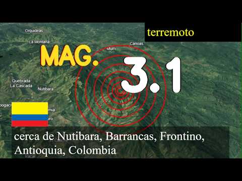 😱🚨  Terremoto de magnitud 3.1 ocurrió cerca de Nutibara, Barrancas, Frontino, Antioquia, Colombia ho