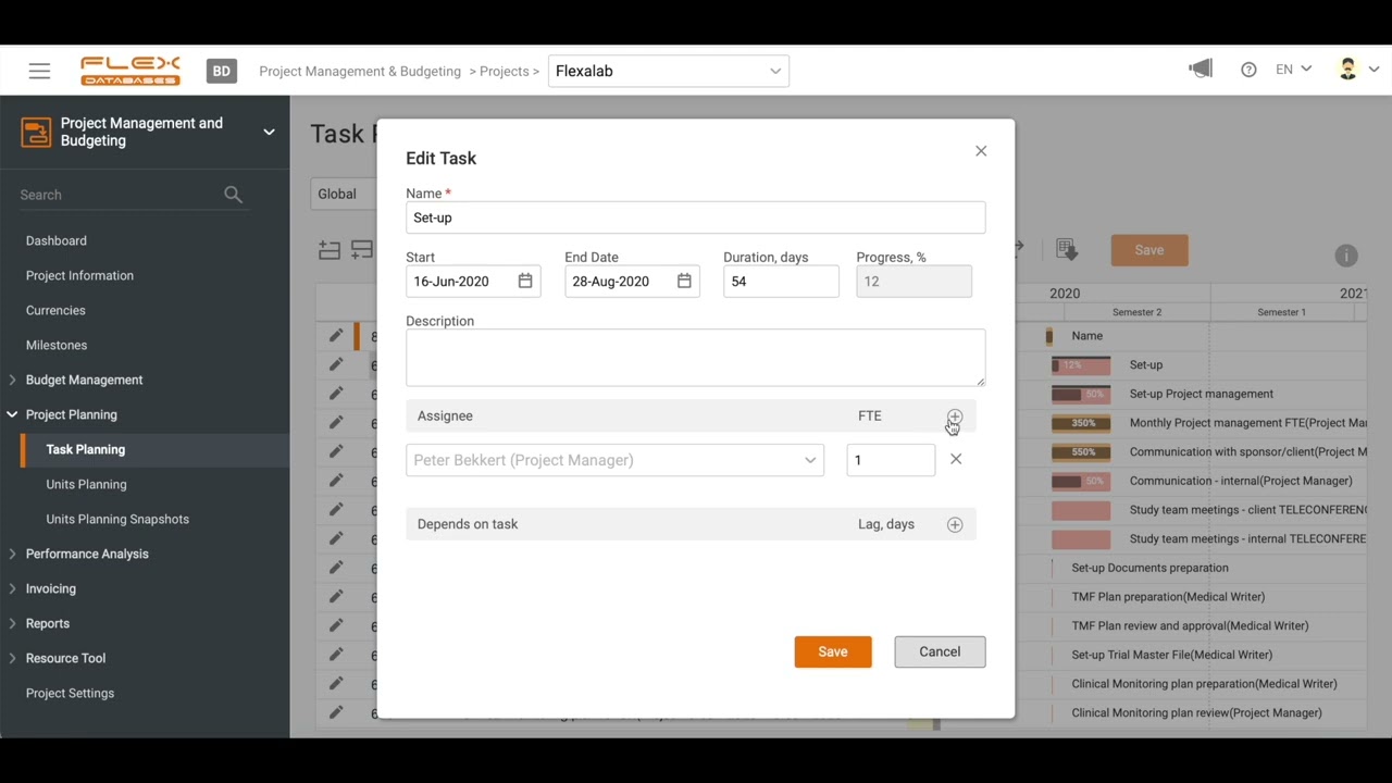 Flex Databases Project Management & Budgeting