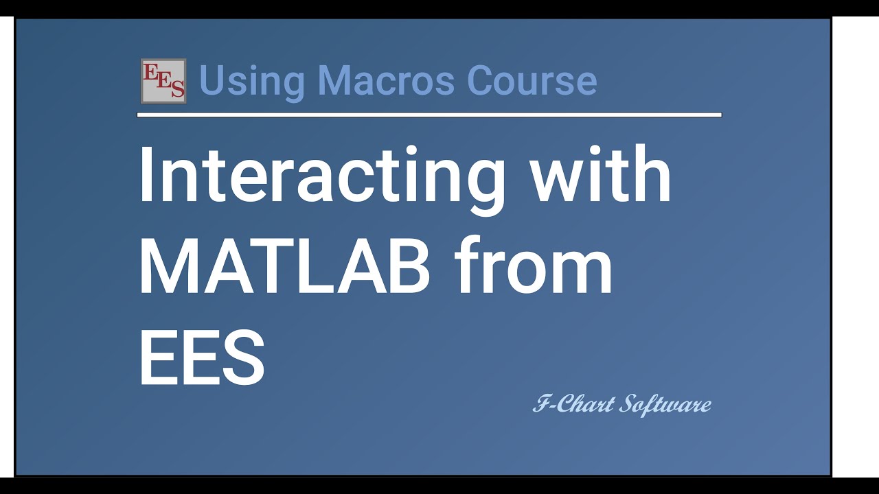 Interacting with MATLAB from EES