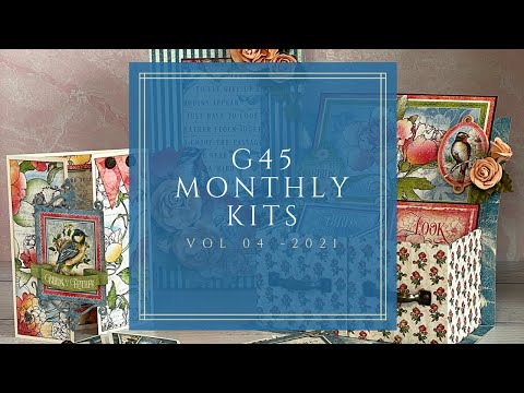 G45 Monthly Kits Vol 04 2021 - Shadow Box, Wallet Album, Desktop Organizer, and Gatefold Card Set