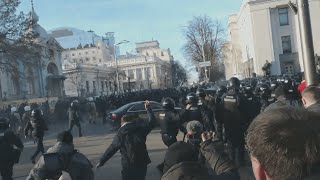 Разгон протеста под Радой. Полная версия. Новости Украины