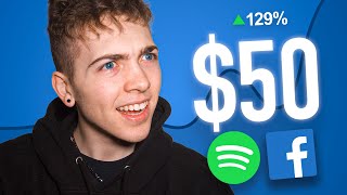 I spent $50 on FB ads to Promote my Spotify (here