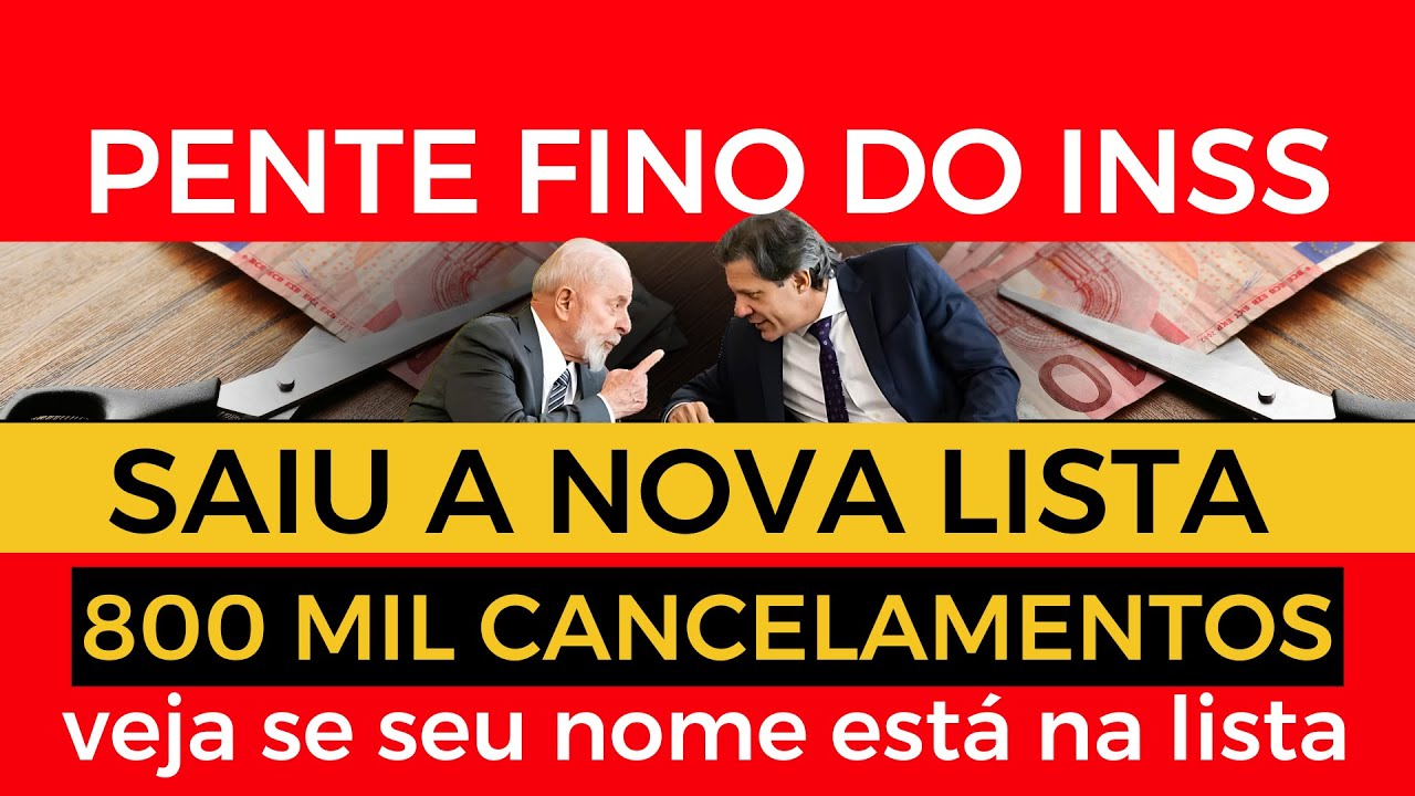 Pente fino do INSS 800 MIL cancelamentos