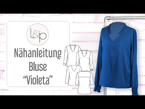 Nähanleitung lillesol Bluse Violeta - eine Bluse mit Rüschen und gesmokten Ärmeln nähen