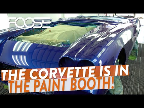 The Corvette is in the Paint Booth!