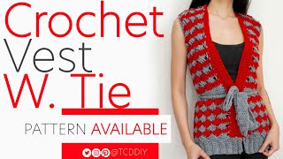 Crochet Vest with Tie | Pattern &amp; Tutorial DIY