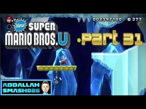 Let's Play New Super Mario Bros U for WiiU - Part 31: W4-5 "Icicle Caverns" 100% Walkthrough With Abdallah