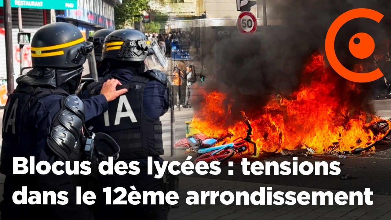 French student demonstrations and police intervention in Paris