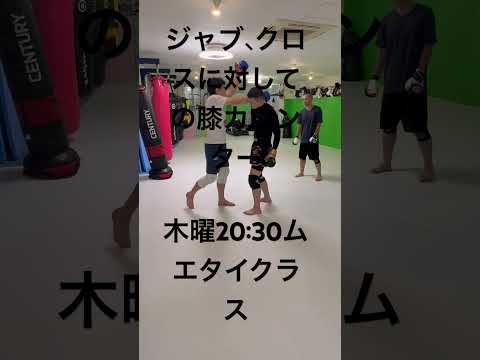 ジャブ、クロスに対しての膝カウンター