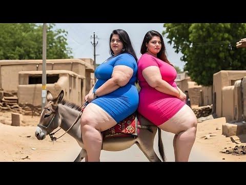 Curvy Women Riding Donkey