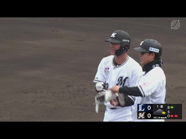 【ファーム】綺麗なセンター返し!! マリーンズ・石川慎吾のタイムリーヒットで先制!! 2024年4月6日 千葉ロッテマリーンズ 対 埼玉西武ライオンズ