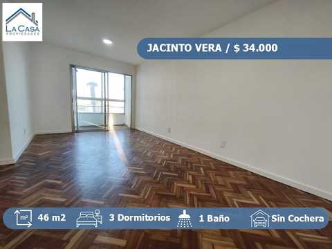 Alquiler en Jacinto Vera de Apartamento de Tres Dormitorios con Balcón