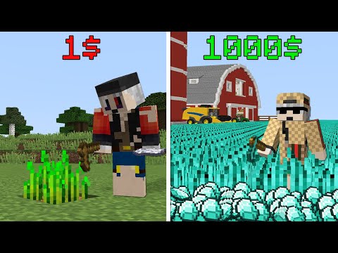 1$ TARLA VS 1000$ TARLA - Minecraft