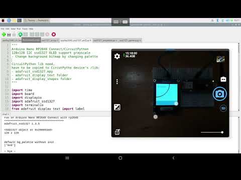 Display on SSD1327 grayscale OLED with Arduino Nano RP2040 Connect/CircuitPython