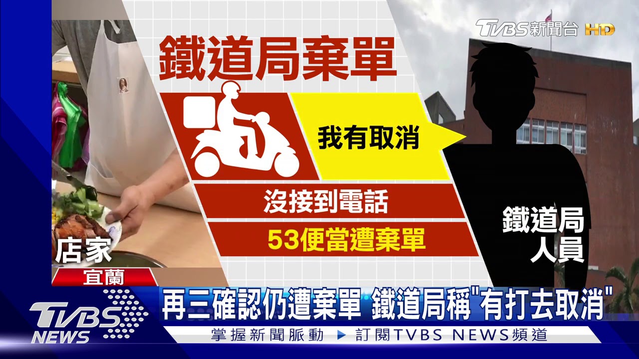 鐵道局訂53便當　店家外送到場遭「棄單」