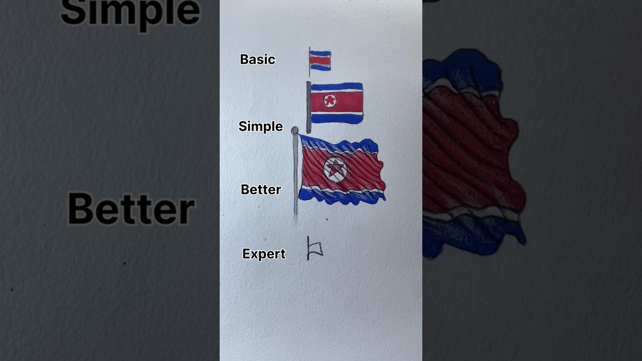 North korea flag drawing #art #pendrawing #drawing #creativecreation #painting #satisfying #creative
